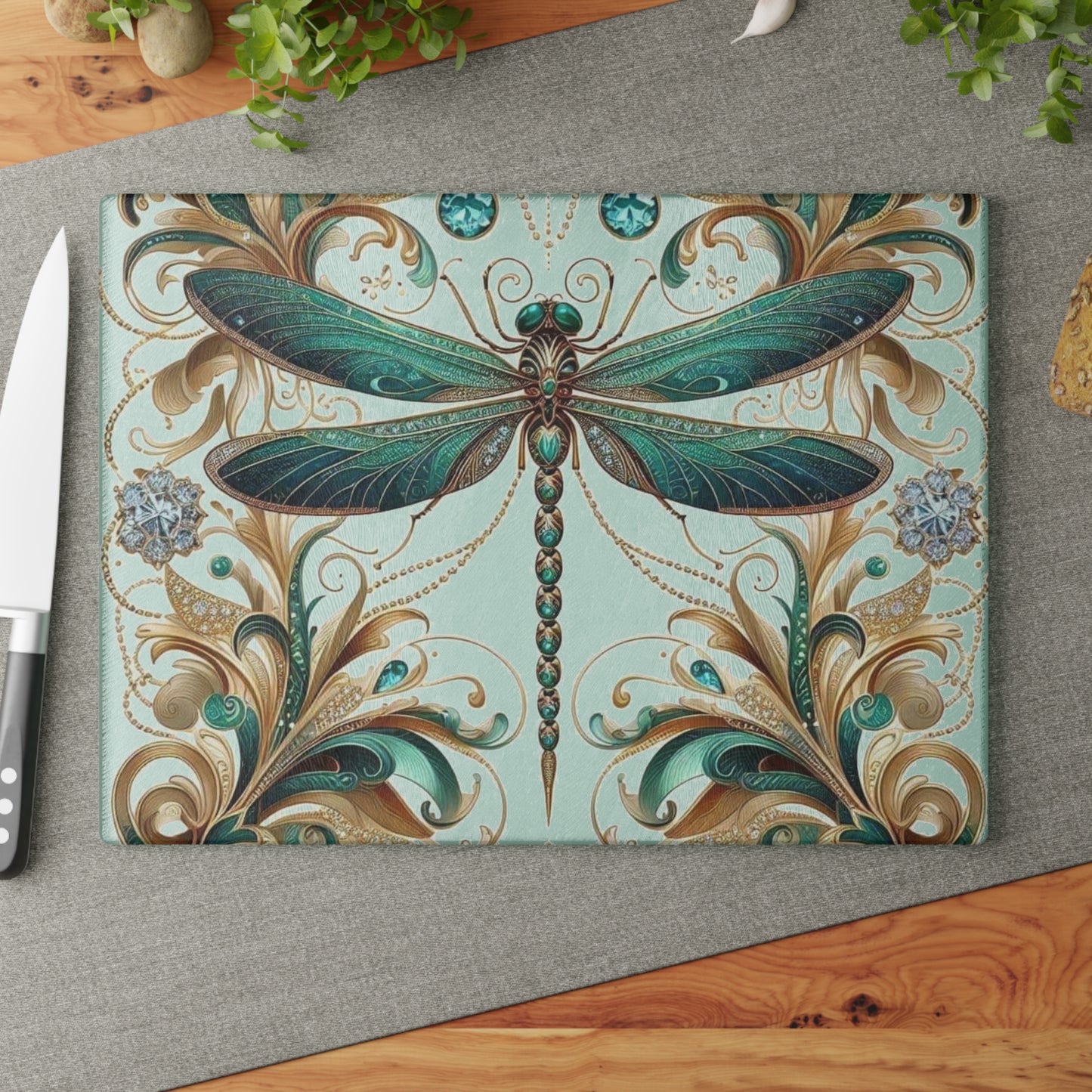 Dragonfly Glass Cutting Board